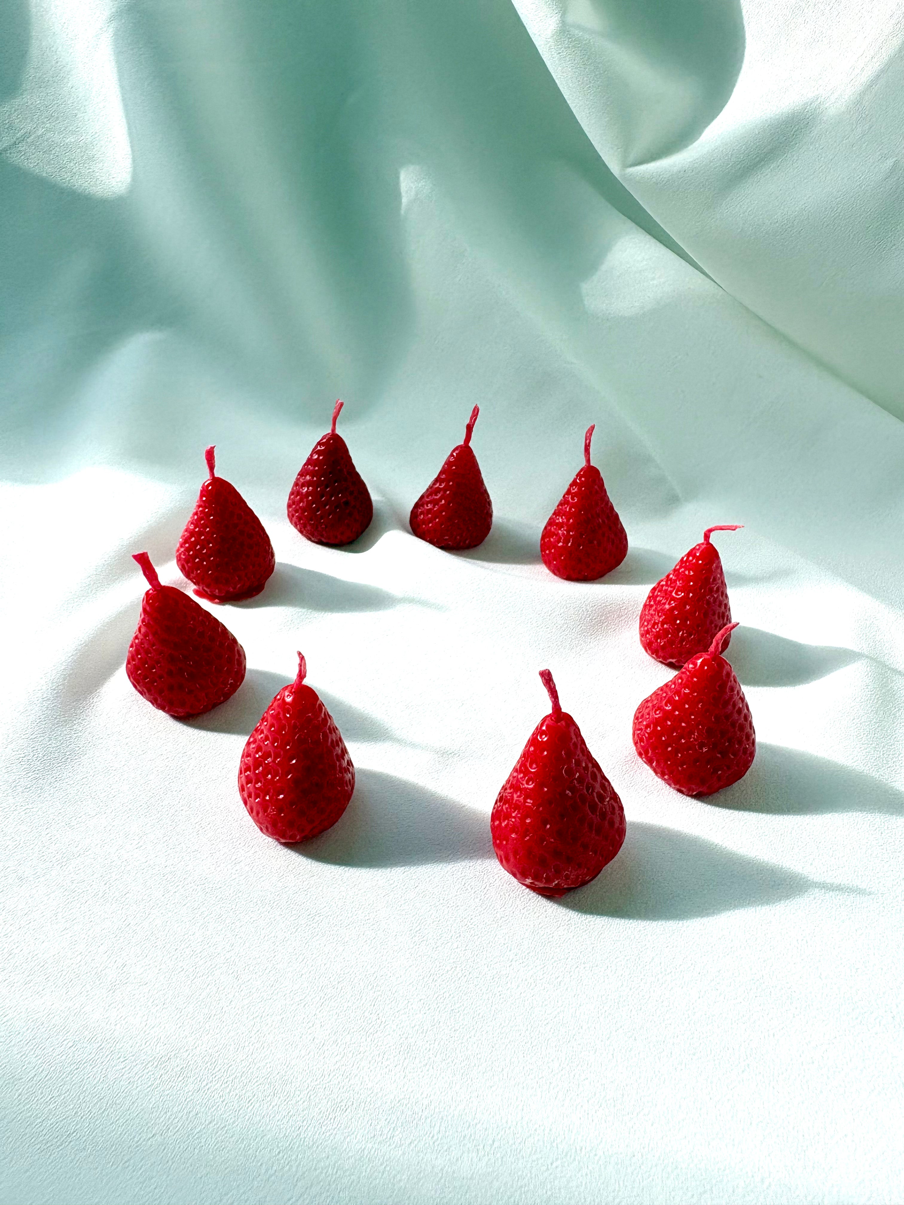 Vela Fresas cumpleaños - Tarta de cumpleaños (10 Unidades Pack)