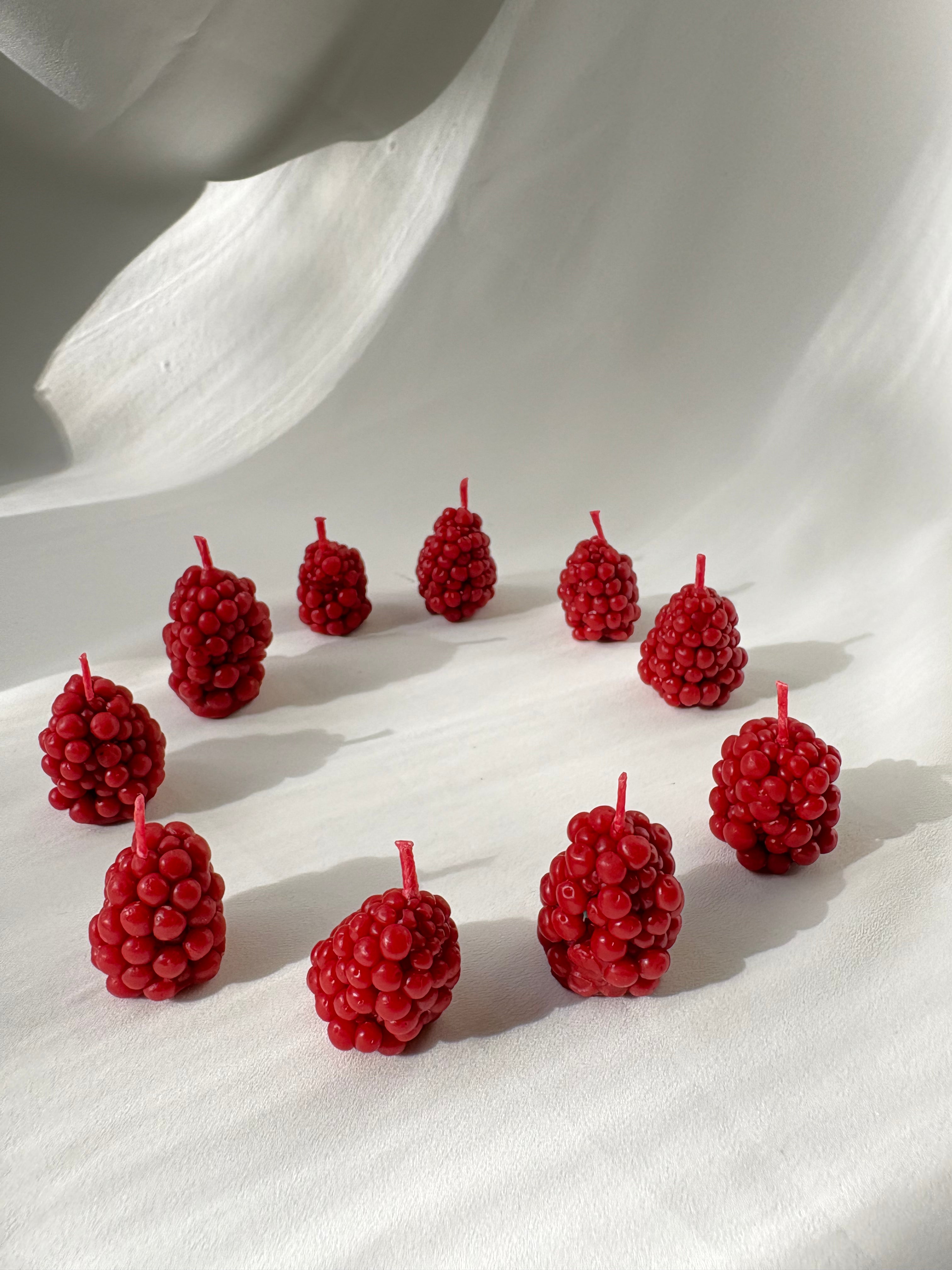 Vela Mora roja - Tarta de cumpleaños (10 Pack)