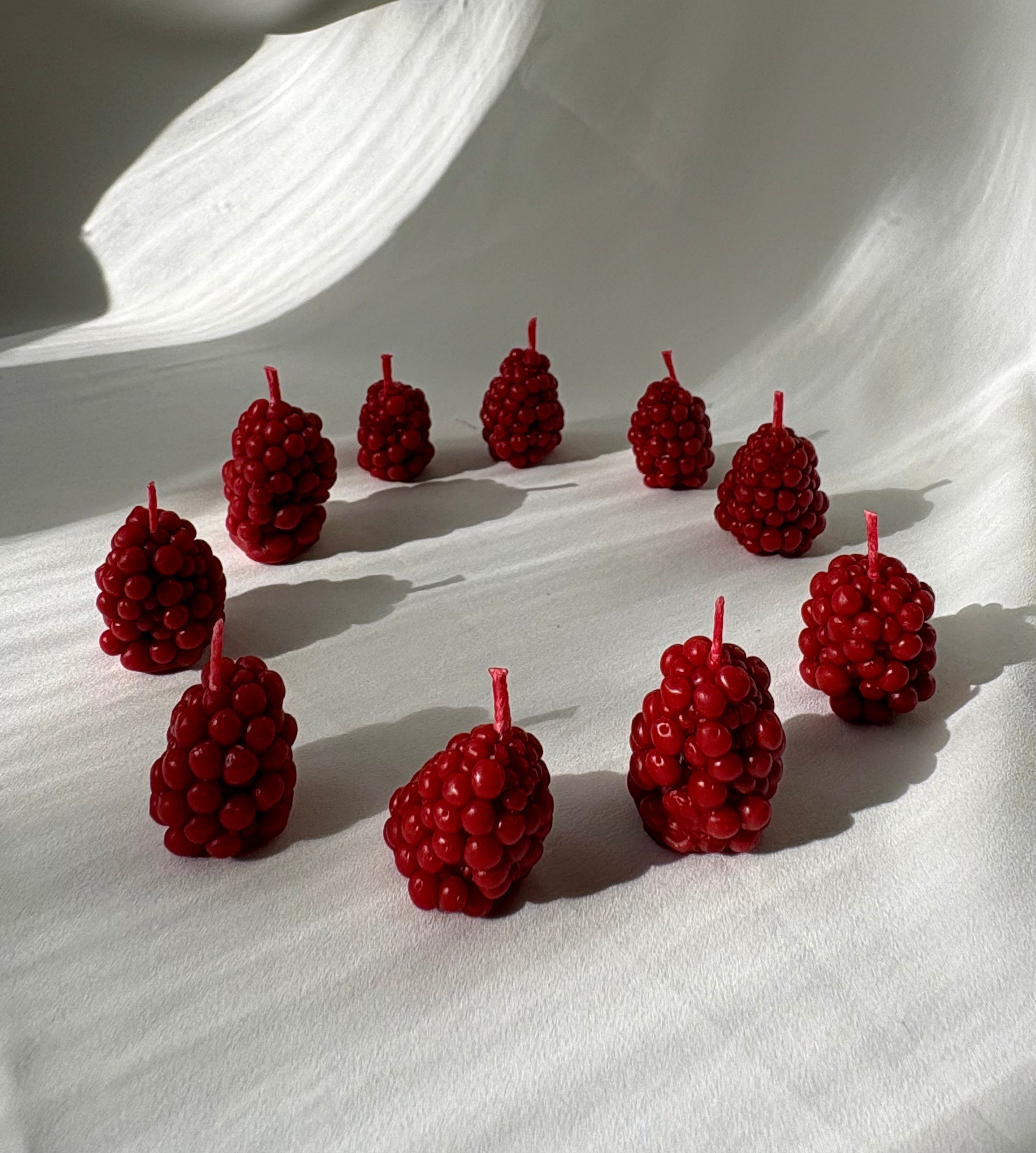 Vela Mora roja - Tarta de cumpleaños (10 Pack)